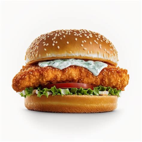 Premium Photo Delicious Crispy Chicken Burger Ai