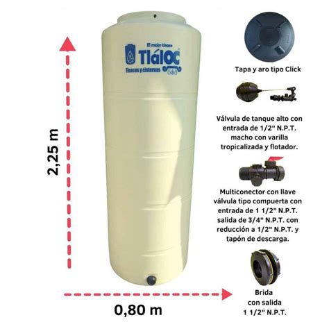 Tinaco 1 100 L Para Espacios Reducidos Tipo Bala Ferretera Y