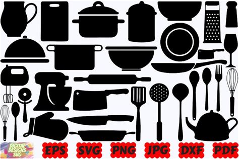 Kitchen Utensils Svg Kitchen Set Svg Kitchen Tools Svg