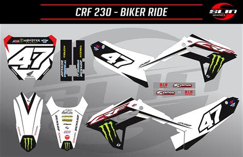 Kit Adesivo Crf 230 White Monster Energy Race Slin Graphics