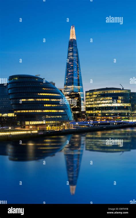 New London City Hall By Night Uk Stock Photo Alamy