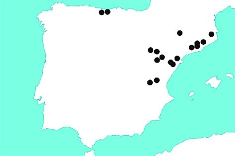 Distribució geogràfica de V gerundensis a la península Ibèrica