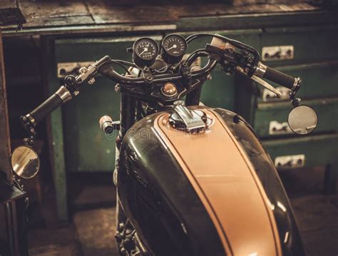 Vintage Style Cafe Racer Motorcycle Stock Image Image Of Rockabilly