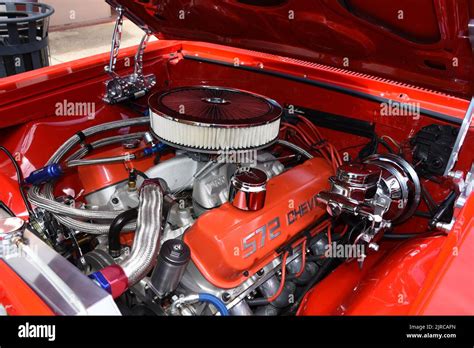 A 572cid Chevrolet Crate Engine installed in a Chevelle SS Stock Photo ...