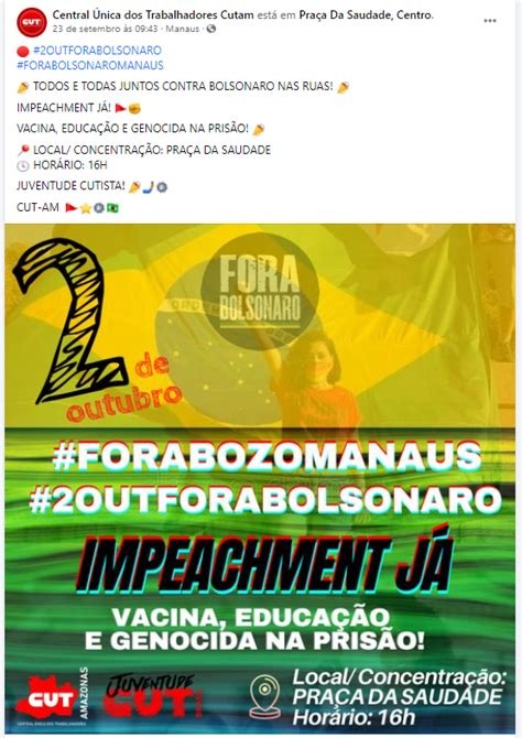 Manaus E Mais De Cidades Confirmam Atos Contra Governo Bolsonaro