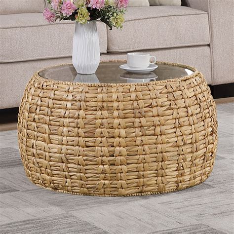 Core Living Belma Water Hyacinth Coffee Table Temple Webster