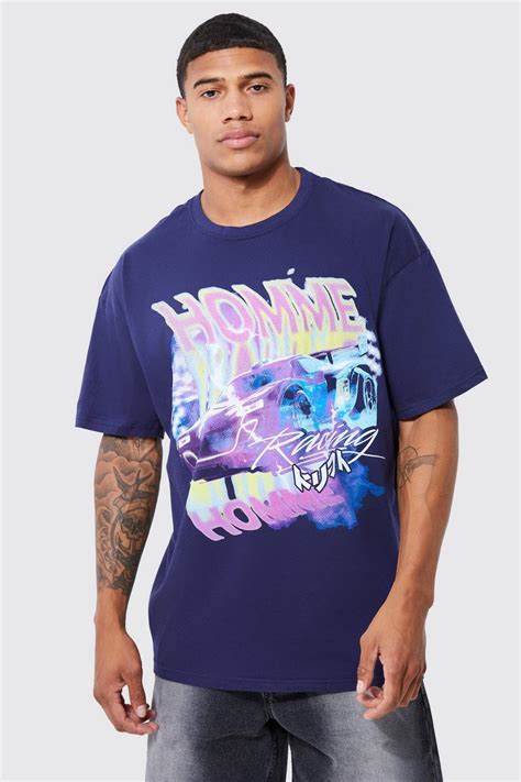 Oversized Racing Graphic T Shirt Boohoo Uk