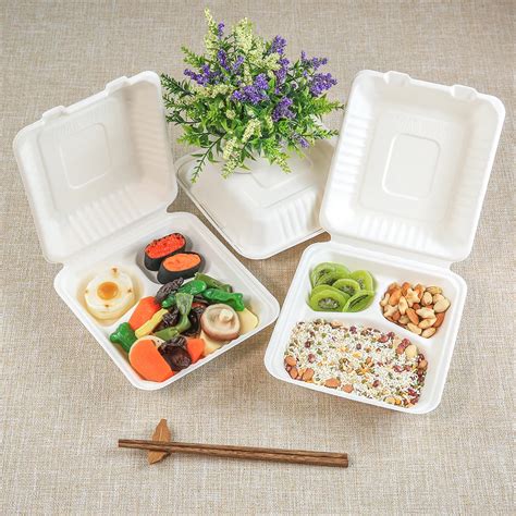 Custom Biodegradable Food Packing Box Disposable Food Container Paper