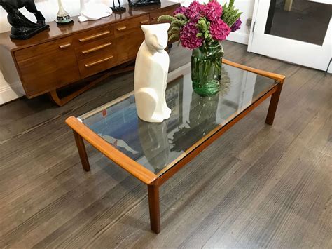 A Mid Century Large Glass Topped Tessa Coffee Table Artedeco Online