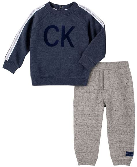 Calvin Klein Baby Boys Heather Fleece Pant Set Macys