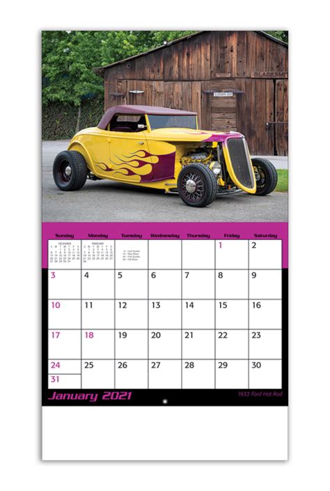 2021 Hot Rod Calendar 10 1 2 X 18 1 4 Promotional Stapled Hot Rod Wall Calendars