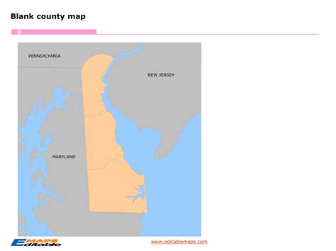 Delaware county map - Editable PowerPoint Maps