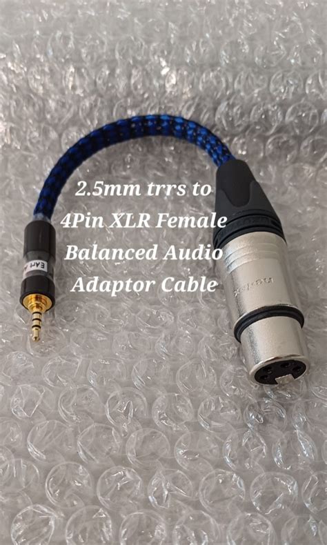 2 5mm Trrs To 4Pin XLR Female Balanced Audio Adaptor Cable Audio