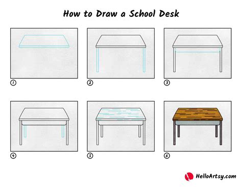 How To Draw A Desk Step By Step