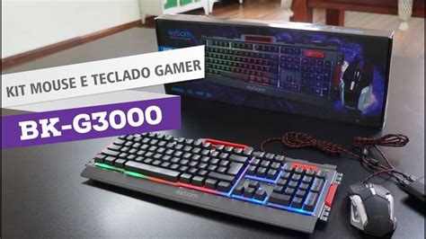 Kit Teclado E Mouse Gamer Exbom Bk G Corpo De Metal E Led