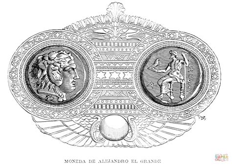 Ancient Egyptian Coins Of Alexander The Great Coloring Page Free