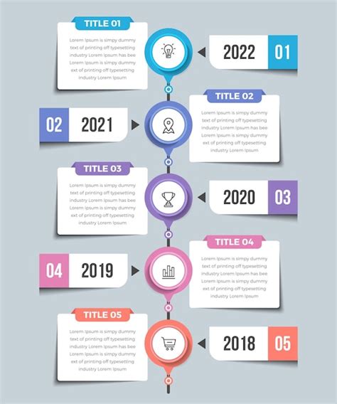 Infografica Moderna Della Sequenza Temporale Verticale Con Passaggi