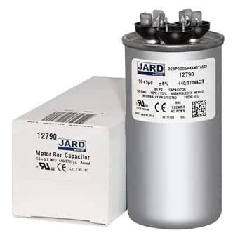 50 5 UF X 370 Or 440 VAC Jard 12790 Round Dual Run Capacitor