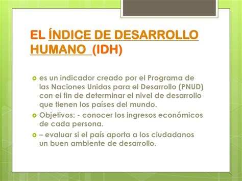 Indice De Desarrollo Humano Idh