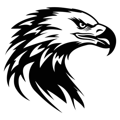 ferocious eagle, Angry eagle Face Side, eagle mascot logo, eagle Black and White Animal Symbol ...