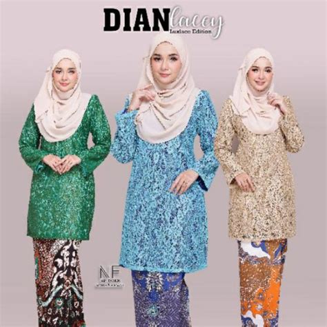 Baju Kurung Lace Batik Kebaya Kebarung Baju Raya Baju Sedondon Baju