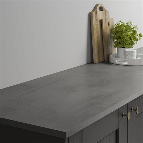 Howdens 3m x 22mm Square Edge Silver Grey Concrete Laminate Worktop ...