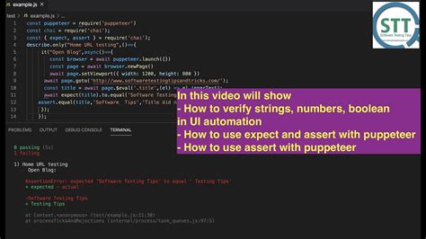 Automation Testing Using Expect And Assert With Puppeteer Javascript