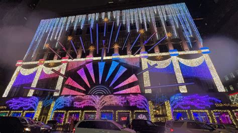 The Full Saks Fifth Avenue Holiday Light Show Spectacular On A Rainy