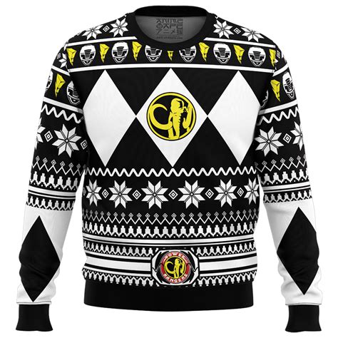 Mighty Morphin Black Ranger Power Rangers Ugly Christmas Sweater