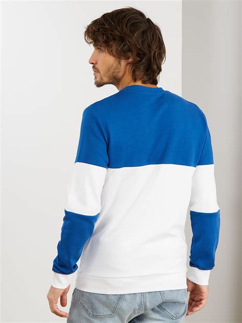 Sweat Color Block Blanc Bleu Kiabi