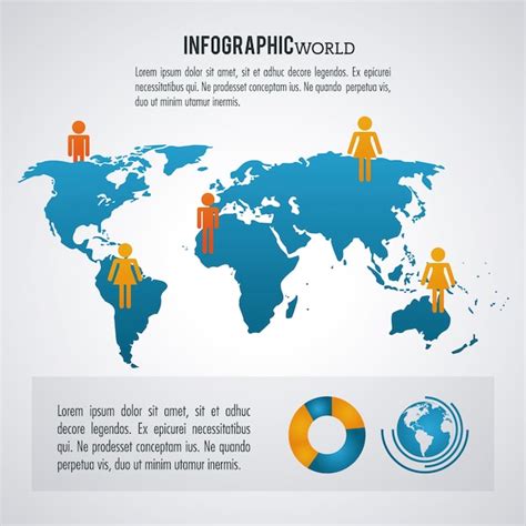 Población de infografía mundo de la tierra Vector Premium