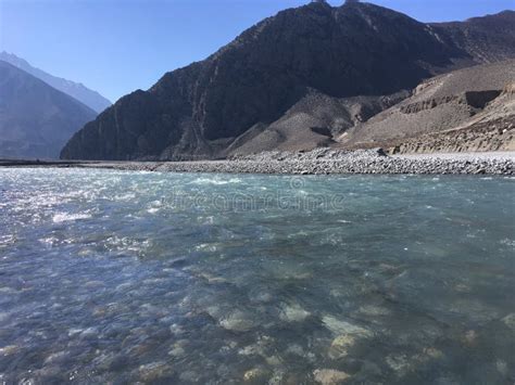 Gandaki River in Winter in Mustang District, Nepal. Stock Image - Image ...