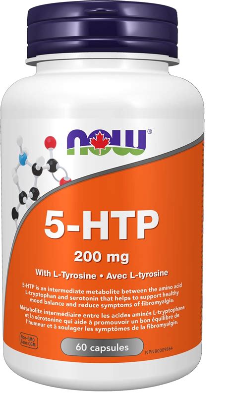 NOW Supplements 5 HTP 5 Hydroxytryptophan 200mg Plus Tyrosine