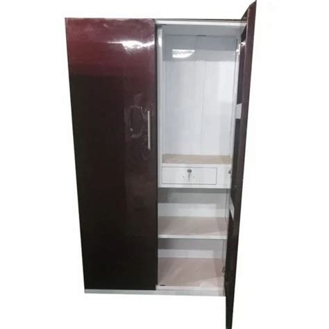 Door With Locker Drak Brown Mild Steel Almirah Shelves Without