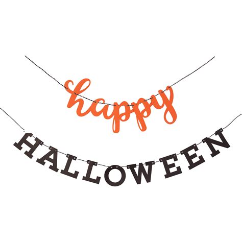 Happy Halloween Banner, Orange and Black, 7ft, 2pc - Walmart.com