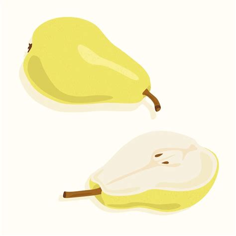 Premium Vector Pear Whole And Cut In Half Vector Icons On The Theme