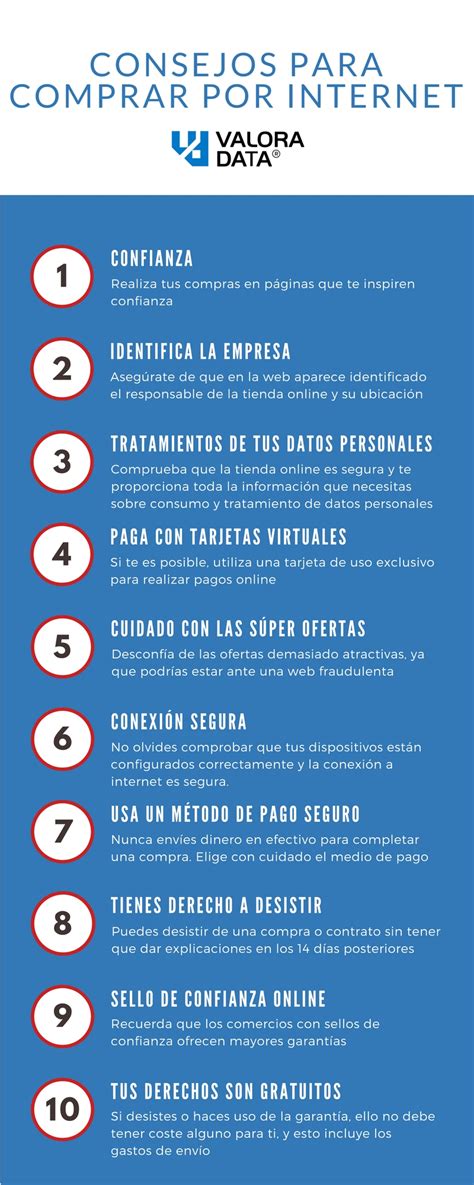 10 Consejos Para Comprar Por Internet Infografía Valoradata