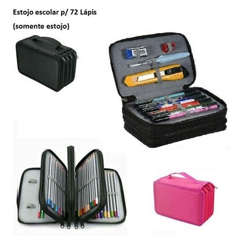 Estojo Escolar Grande 72 Box Pens Organizador Caneta Shopee Brasil