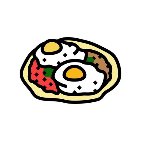 Huevos Rancheros Mexican Cuisine Color Icon Vector Illustration