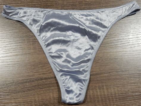 Vintage Second Skin Satin High Leg Thong Bikini Panti Gem