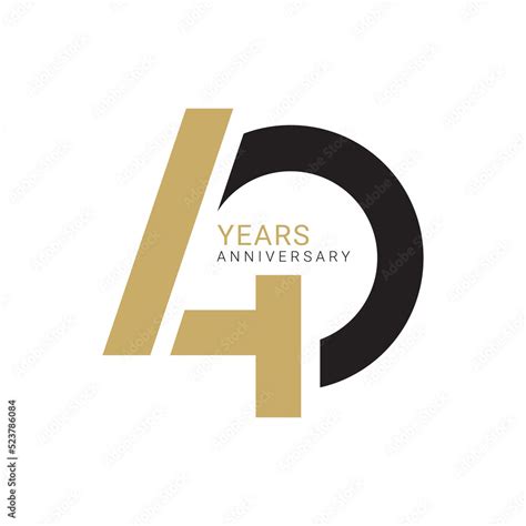 40th 40 Years Anniversary Logo Golden Color Vector Template Design Element For Birthday