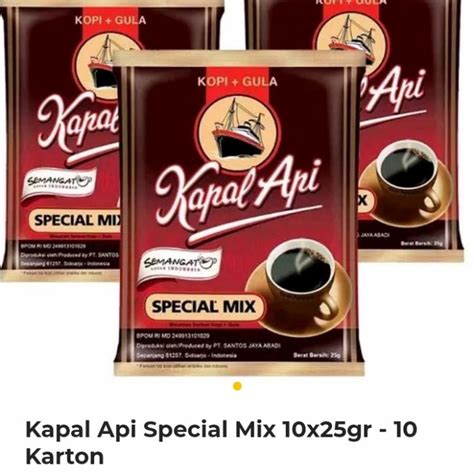 Jual Kopi Kapal Api Special Mix 1 Dus 120 Sachet 10 Karton Shopee