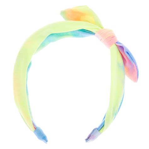 Glitter Tie Dye Knotted Bow Headband Claires Us