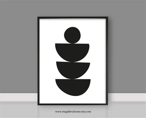 Black Abstract Shapes Printable Abstract Art Modern Wall Art Home Decor ...