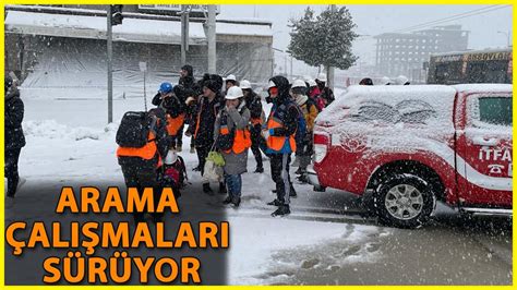 Malatya da Enkaz Bölgelerinde Ekipler Yoğun Kar Yağışı Altında Yeniden