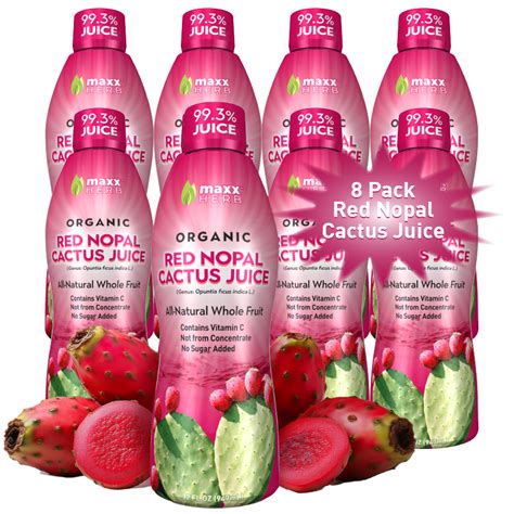 Red Nopal Cactus Fruit Juice Organic Maxx Herb