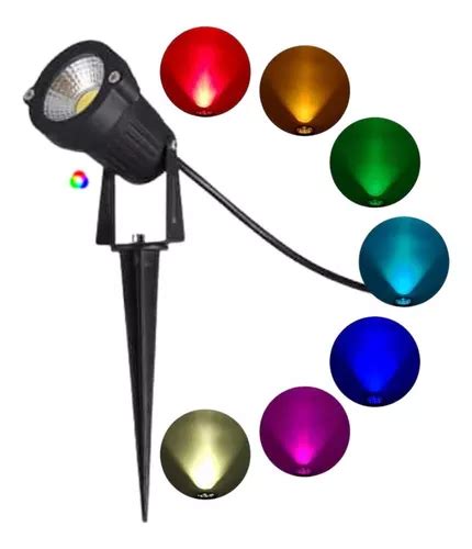 Foco Led Estaca Rgb W Exterior Decoracion Jardin Patio Cuotas Sin