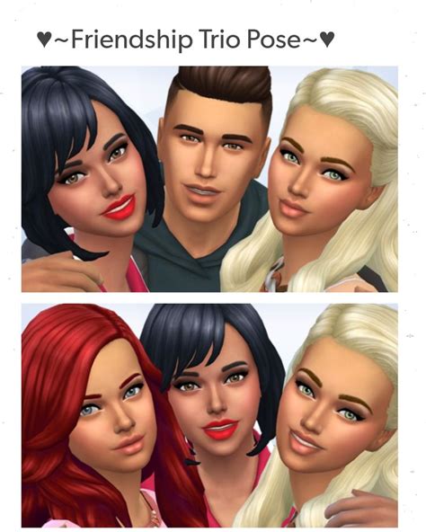 ♥~Friendship Trio Pose~♥ | Sims 4, Sims, Sims 4 game