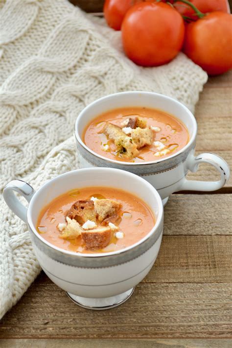 Roasted Tomato And Goat Cheese Soup Measuring Cups Optional