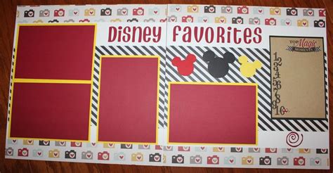 Disney 12 X 12 Premade Scrapbook Layout Disney Favorites Disney